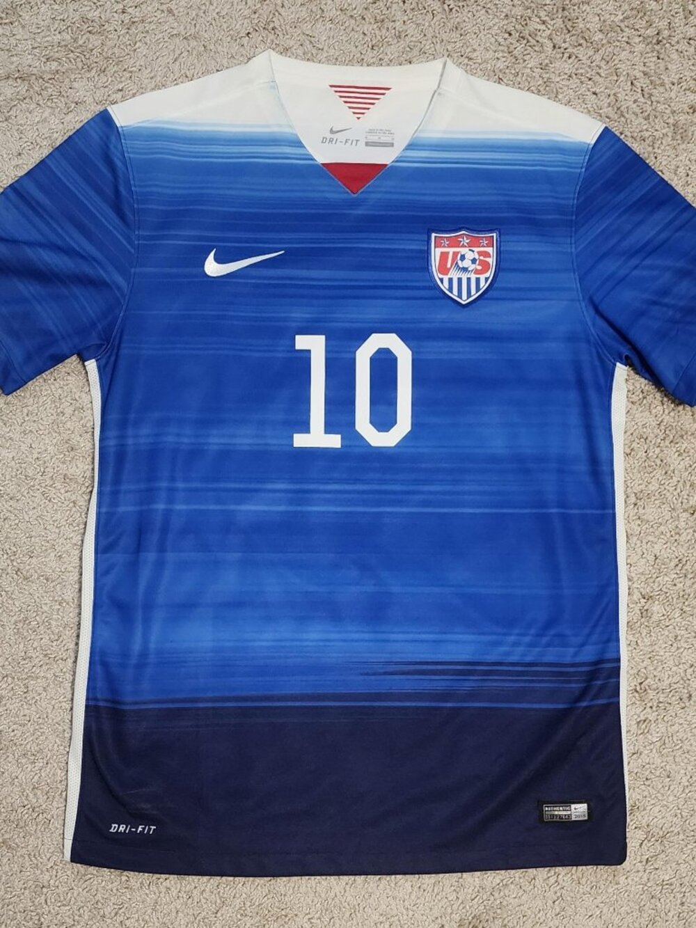 USA Soccer - USMNT - Mix Diskerud - 2015 Authentic Away Jersey - Nike - MEDIUM